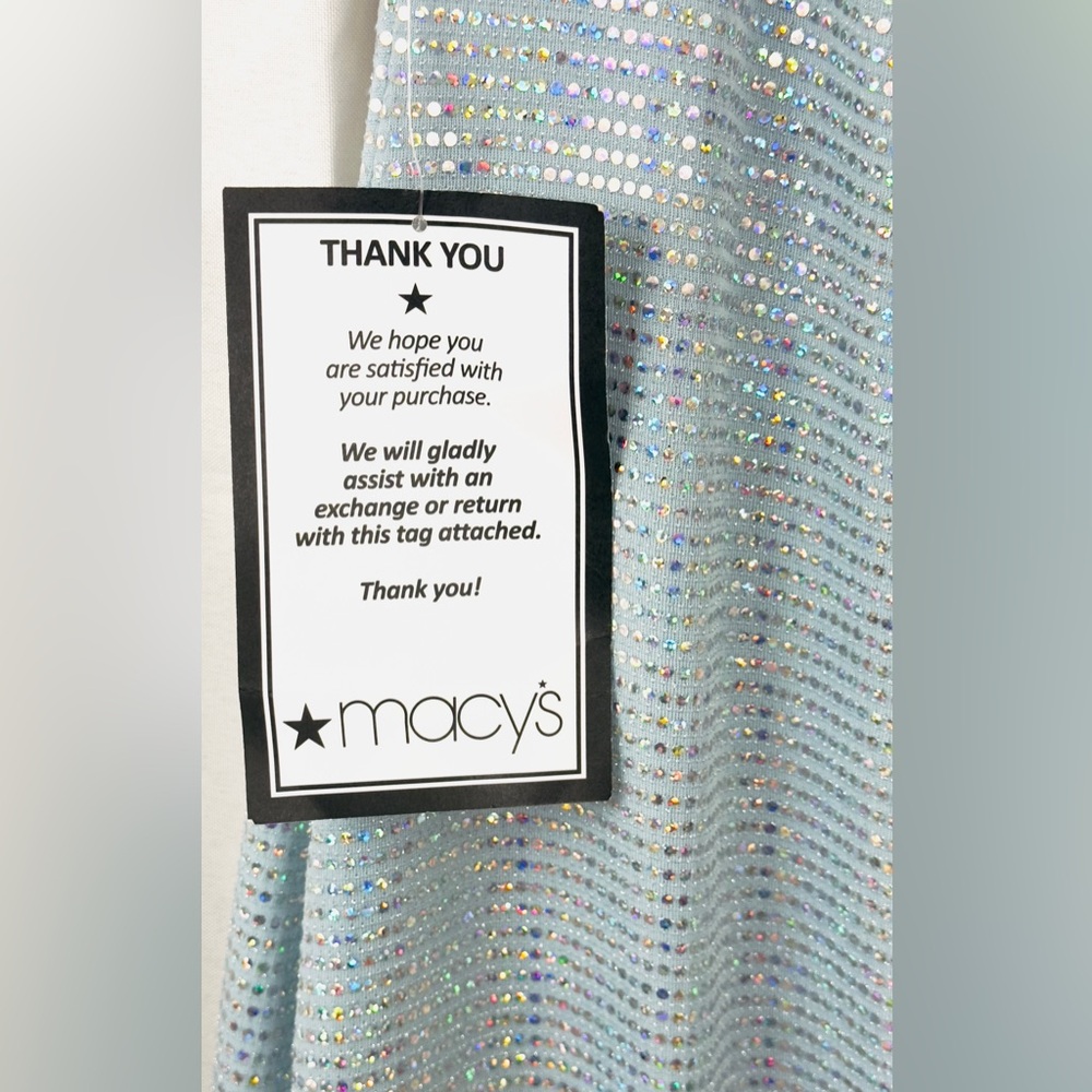 City Studios Juniors Womens Light Blue Metallic Mini Slip Dress Cowl Neck S NWT - Picture 9 of 11
